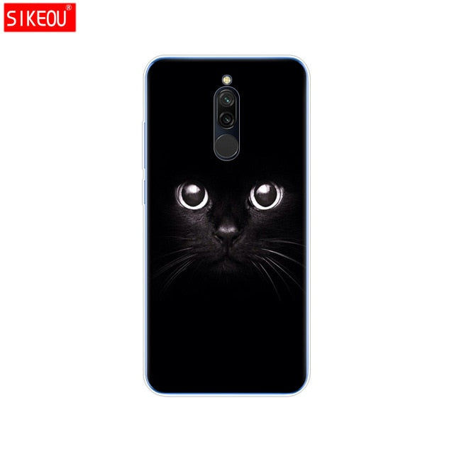 silicon case for xiaomi redmi 8 cases full protection soft tpu back cover on redmi 8 bumper hongmi 8 phone shell bag coque cat