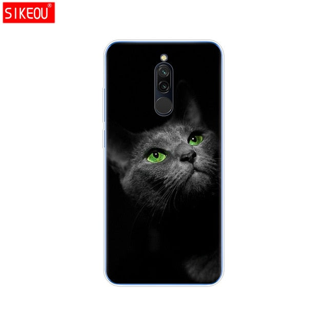 silicon case for xiaomi redmi 8 cases full protection soft tpu back cover on redmi 8 bumper hongmi 8 phone shell bag coque cat