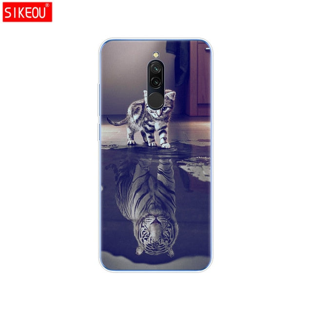 silicon case for xiaomi redmi 8 cases full protection soft tpu back cover on redmi 8 bumper hongmi 8 phone shell bag coque cat