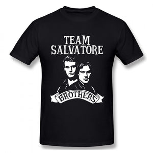 Damon Salvatore The Vampire Diaries Stefan Salvatore T-shirt For Men Plus Size 5XL Team Tee