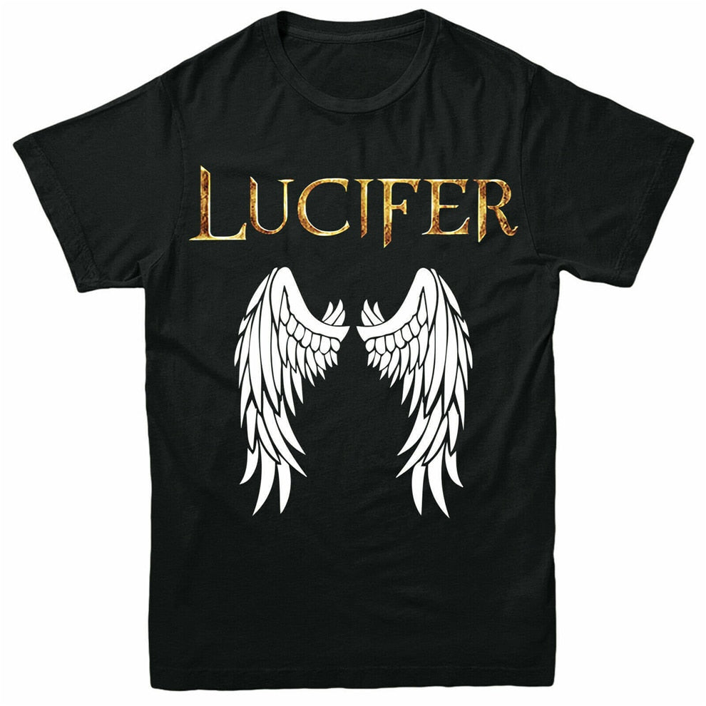 Lucifer Morningstar T-Shirt, Tom Ellis Wings Of The Devil Adult & Kids Tee Top Streetwear Funny Tee Shirt