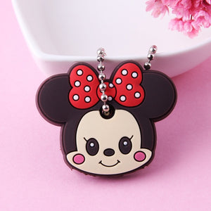 Cute Cartoon Keychain Silicone Stitch Protective Key Case Cover for Key Control Dust Cap Holder Gift Women Key Chain