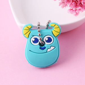 Cute Cartoon Keychain Silicone Stitch Protective Key Case Cover for Key Control Dust Cap Holder Gift Women Key Chain