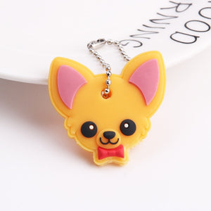 Cute Cartoon Keychain Silicone Stitch Protective Key Case Cover for Key Control Dust Cap Holder Gift Women Key Chain