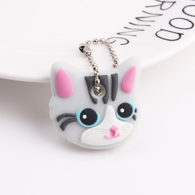 Cute Cartoon Keychain Silicone Stitch Protective Key Case Cover for Key Control Dust Cap Holder Gift Women Key Chain