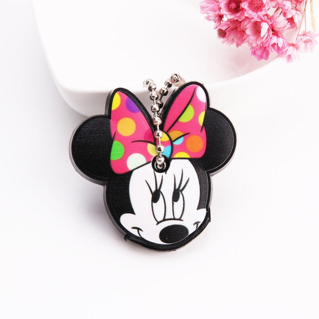 Cute Cartoon Keychain Silicone Stitch Protective Key Case Cover for Key Control Dust Cap Holder Gift Women Key Chain