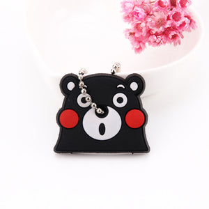 Cute Cartoon Keychain Silicone Stitch Protective Key Case Cover for Key Control Dust Cap Holder Gift Women Key Chain