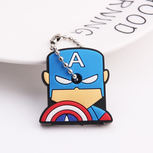 Cute Cartoon Keychain Silicone Stitch Protective Key Case Cover for Key Control Dust Cap Holder Gift Women Key Chain