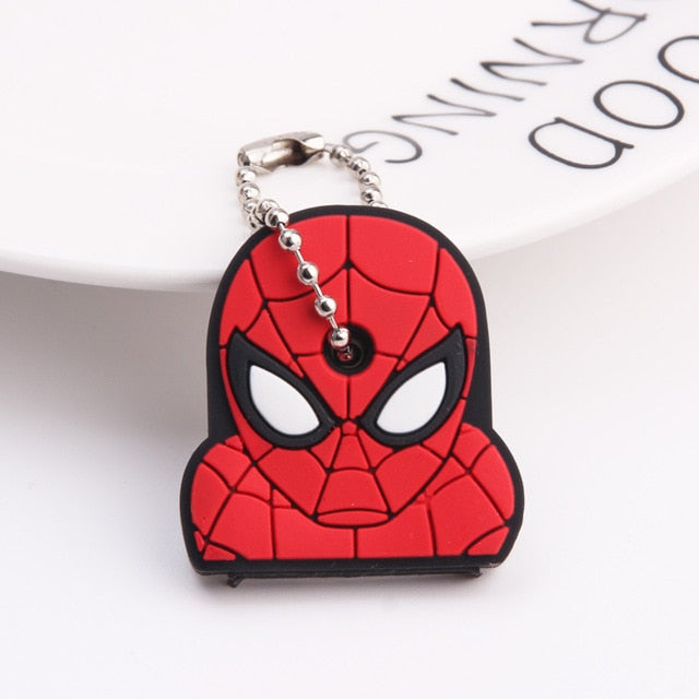 Cute Cartoon Keychain Silicone Stitch Protective Key Case Cover for Key Control Dust Cap Holder Gift Women Key Chain