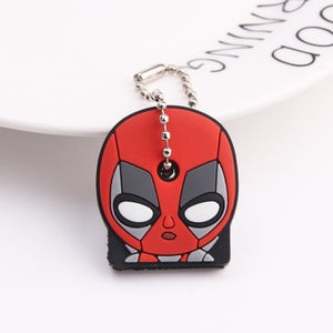 Cute Cartoon Keychain Silicone Stitch Protective Key Case Cover for Key Control Dust Cap Holder Gift Women Key Chain