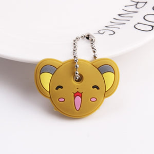 Cute Cartoon Keychain Silicone Stitch Protective Key Case Cover for Key Control Dust Cap Holder Gift Women Key Chain