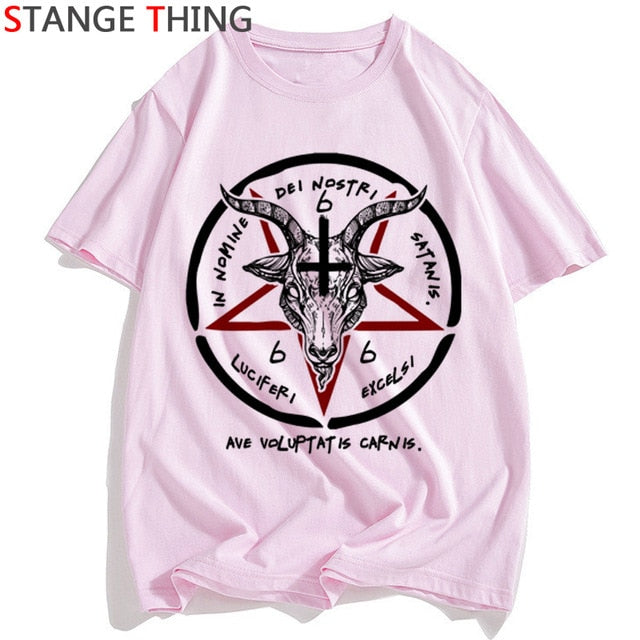 Satan T Shirt Men/women Lucifer Demon Death Scary Evil Satanism Grim Reaper Baphomet T-shirt Satanist Tshirt Male/female Top Tee