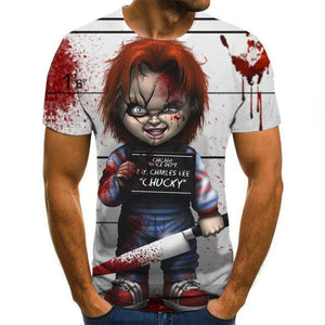 Funny Horror 3d T-Shirt Summer grimace short sleeve New Men Women Tops Sweatshirt beer time Short Sleeve male boy T-shirt