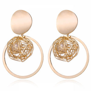 Fashion Statement Earrings 2019 Big Geometric Round Earrings For Women Hanging Dangle Earrings Drop Earing Modern Female Jewelry