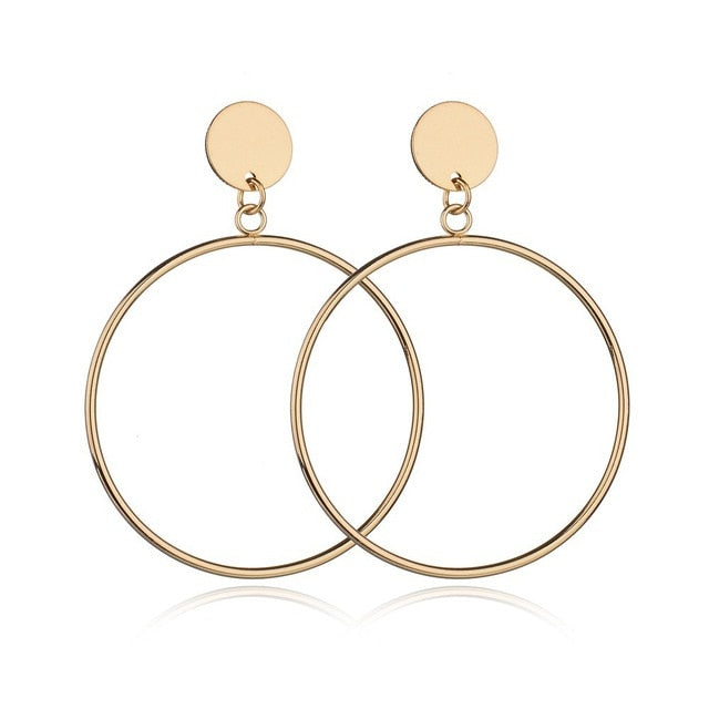 Fashion Statement Earrings 2019 Big Geometric Round Earrings For Women Hanging Dangle Earrings Drop Earing Modern Female Jewelry