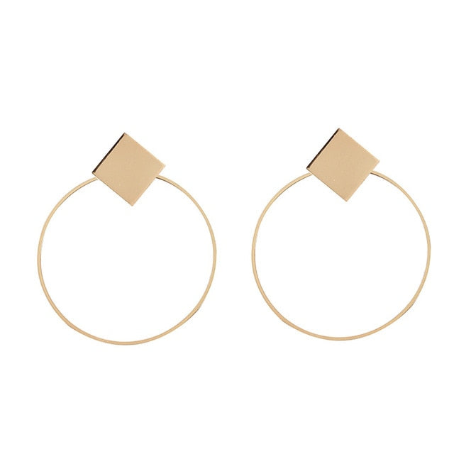 Fashion Statement Earrings 2019 Big Geometric Round Earrings For Women Hanging Dangle Earrings Drop Earing Modern Female Jewelry