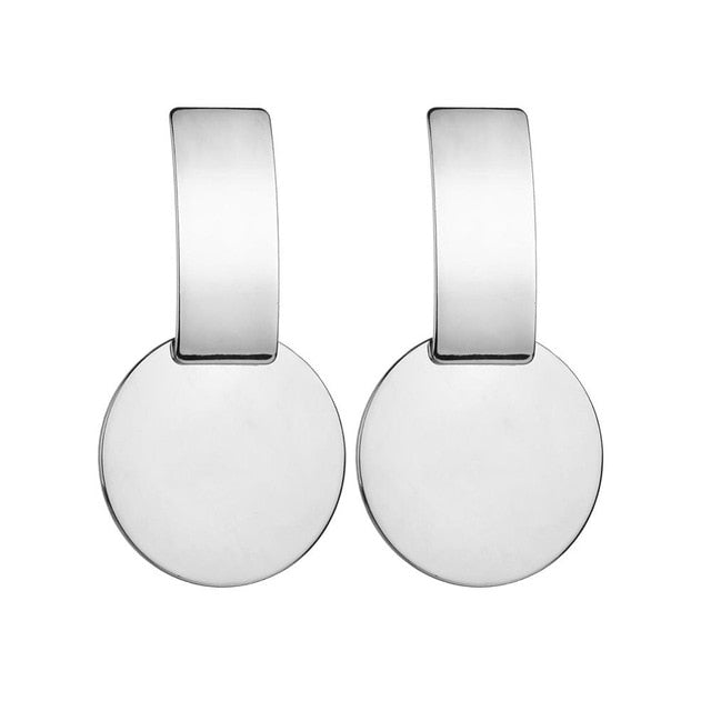 Fashion Statement Earrings 2019 Big Geometric Round Earrings For Women Hanging Dangle Earrings Drop Earing Modern Female Jewelry