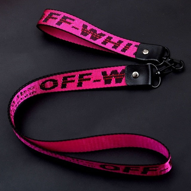 Off White Ribbon Keychain Women Phone Case Wallet Key Chain Porte Clef For Bag Key ring Llaveros Mujer Sleutelhanger Chaveiro