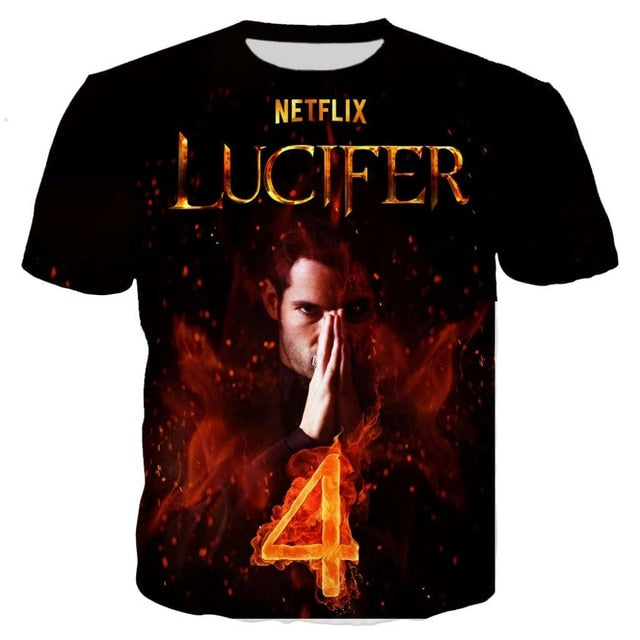 Latest Harajuku Style Lucifer T Shirt Men/women 3D Print T-shirts Hip Hop Tshirt Streetwear Tops