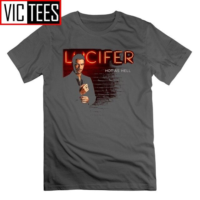 Lucifer Tees O Neck Unique T-Shirts Plus Size Men's Clothing Short Sleeve 100% Cotton T Shirt for Men Women