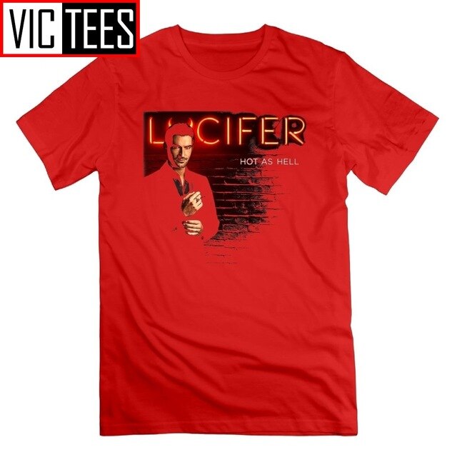 Lucifer Tees O Neck Unique T-Shirts Plus Size Men's Clothing Short Sleeve 100% Cotton T Shirt for Men Women