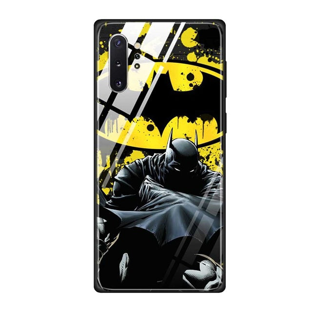 Tempered Glass Case Cover for Samaung Galaxy S105G A70 A10 A30 Hard Back Shell Silicone TPU Soft Edge Case Luxury Batman Marvel