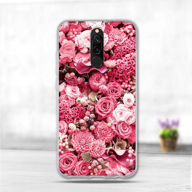 Soft Case For Xiaomi Redmi 8 Case Silicone TPU Back Cover For Redmi 8A Case Flower Animal Phone Funda Coque For Xiomi Redmi 8 A