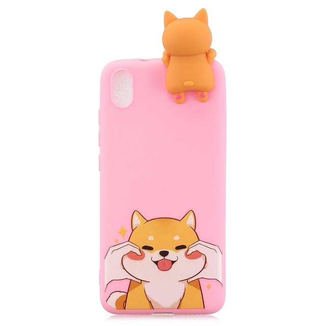 FLYKYLIN 3D Doll Toy Case For Xiaomi Redmi 7A 7 8 8A Back Cover on Redmi K20 Phone Coque Redmi7 Soft Silicone Cartoon Shell Skin