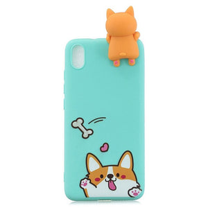 FLYKYLIN 3D Doll Toy Case For Xiaomi Redmi 7A 7 8 8A Back Cover on Redmi K20 Phone Coque Redmi7 Soft Silicone Cartoon Shell Skin