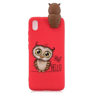 FLYKYLIN 3D Doll Toy Case For Xiaomi Redmi 7A 7 8 8A Back Cover on Redmi K20 Phone Coque Redmi7 Soft Silicone Cartoon Shell Skin