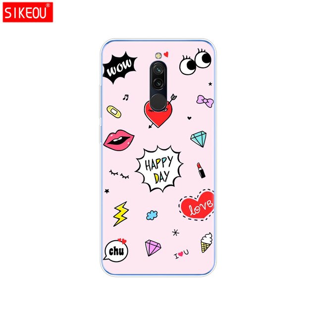 silicon case for xiaomi redmi 8 cases full protection soft tpu back cover on redmi 8 bumper hongmi 8 phone shell bag coque cute