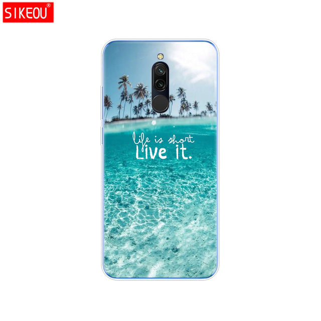 silicon case for xiaomi redmi 8 cases full protection soft tpu back cover on redmi 8 bumper hongmi 8 phone shell bag coque cute